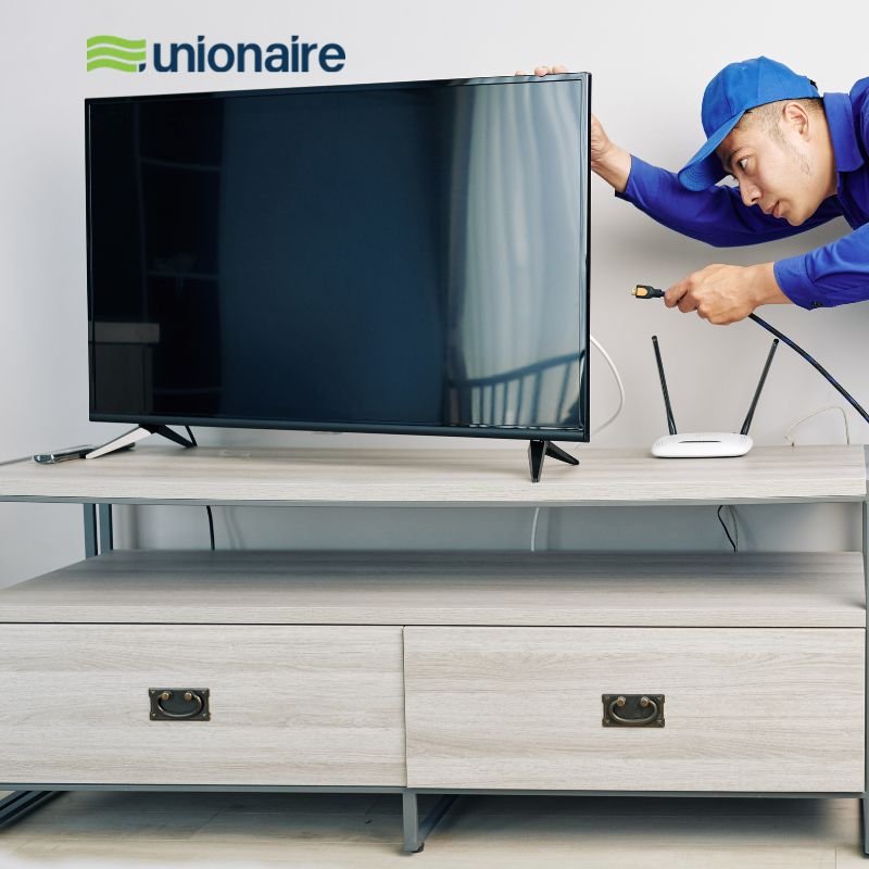 فني صيانة شاشات يونيون اير يصلح الشاشة