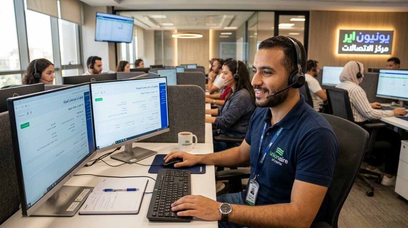 هل خدمة عملاء يونيون اير تعمل يوم الجمعة؟