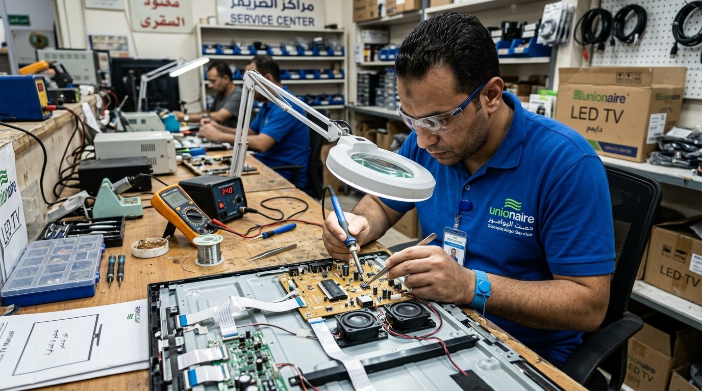 فحص أعطال الصوت في شاشة يونيون اير
