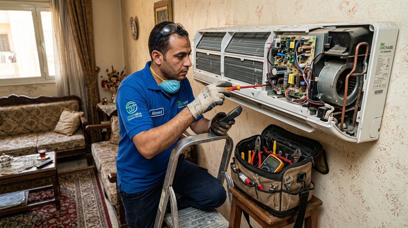صيانة مروحة تكييف يونيون اير وأعراض تلفها؟